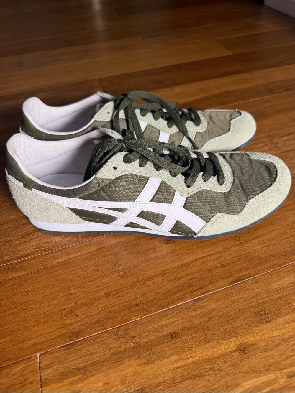 Onitsuka Tiger by Asics Men's Olive and White Mexico-66 Style Sneakers